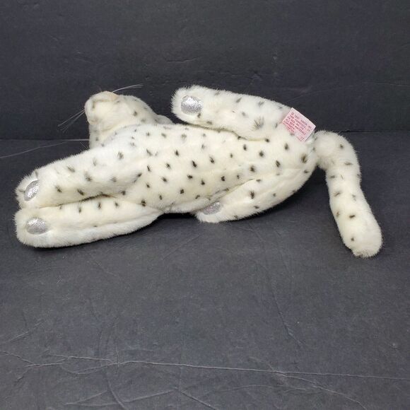 Dakin Plush Stuff Animal 15" White Snow Leopard Cat Silver Paws Nose Vintage - Picture 3 of 5